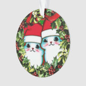 Schattigee Kerst Katten in Krans Acryl Ornament (voorkant)