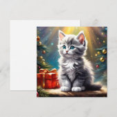 Schattigee Kerst Kitten Square Kaart (Voorkant / Achterkant)
