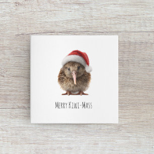 Schattigee kerst kiwi, op maat canvas afdruk