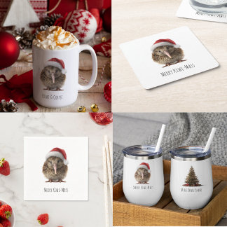 Schattigee kerst kiwi, op maat papieren bordje