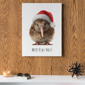 Schattigee kerst kiwi, op maat poster
