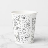 Schattigee Kerst Kleurbekers Papieren Bekers (Achterkant)