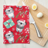 Schattigee kerst Koala Theedoek (Quarter Fold)