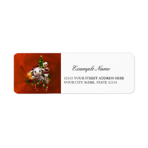 Schattigee kerst koe etiket