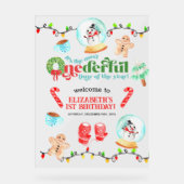 Schattigee Kerst Meest Mooie Eerste Verjaardag Acryl Bord (Voorkant)