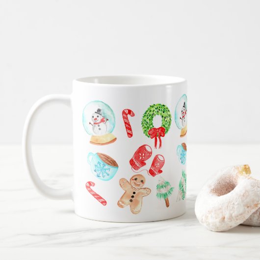 Schattigee kerst mooiste tijd van het jaar koffiemok (Met donut)