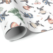 Schattigee kerst Ninja Warrior Kinder vakantie Cadeaupapier (Rol Hoek)