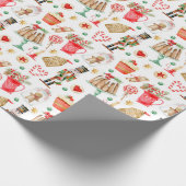 Schattigee kerst Nut-cracker Gingerbread Cadeaupapier (Hoek)