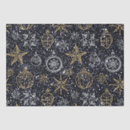 Schattigee Kerst Ornamenten Zwart Tissuepapier