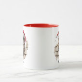 Schattigee kerst Peeking Uil met Santa Hat Custom Mok (Midden)