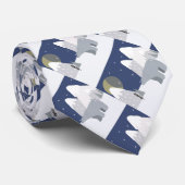 Schattigee Kerst Polar Beer Winter Snowy Scene Stropdas (Opgerold)