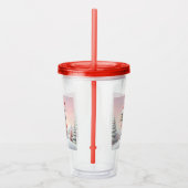 Schattigee kerst puppy in santa hoed acryl drinkbeker (Rechts)