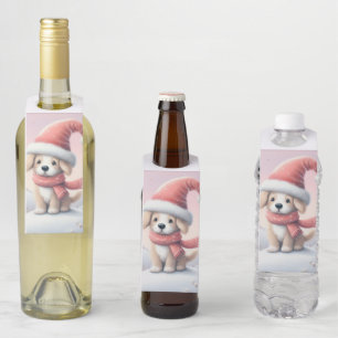 Schattigee kerst puppy in santa hoed flessenhanger