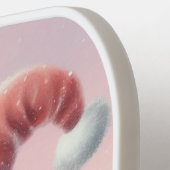 Schattigee kerst puppy in santa hoed pickleball paddle (Links Detail)