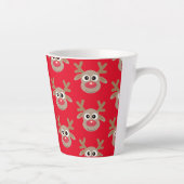 Schattigee kerst rendier Cartoon Pattern Red Latte Mok (Rechts)