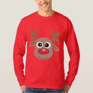 Schattigee kerst rendier nieuwigheid lelijk rood t-shirt