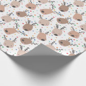 Schattigee kerst rendieren met stippen en sterren cadeaupapier (Hoek)