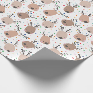 Schattigee kerst rendieren met stippen en sterren cadeaupapier