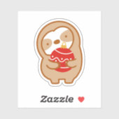 Schattigee kerst rode Ornament luiaard Sticker (Vel)