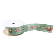 Schattigee kerst Santa Snowman Reindeer Mint Polka