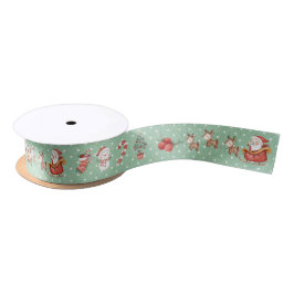 Schattigee kerst Santa Snowman Reindeer Mint Polka Lint