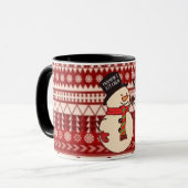 Schattigee Kerst Sneeuwman Cartoon Custom Holiday Mok (Voorkant links)