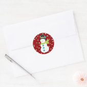 Schattigee kerst sneeuwman sneeuwrood kerst ronde sticker (Envelop)