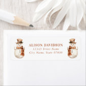 Schattigee kerst sneeuwman terug adreslabels etiket (Insitu)