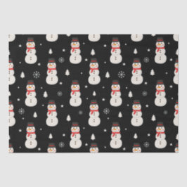 Schattigee Kerst Sneeuwman Zwart Tissuepapier