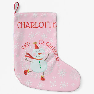 Schattigee kerst sneeuwvlokken gepersonaliseerd kleine kerstsok