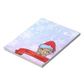 Schattigee Kerst Teddy Bear met Sneeuwvlokken Notitieblok (Gedraaid)