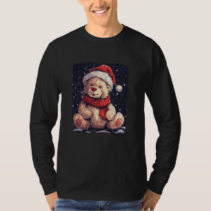 Schattigee Kerst Teddybeer voor Feestelijke Seizoe T-shirt