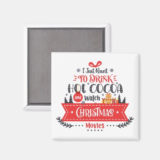 Schattigee kerst thema vakantie magneet (Voorkant / Achterkant)