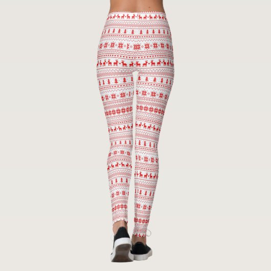 Schattigee kerst trui gebreide vakantie New Years Leggings (Achterkant)