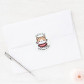 Schattigee kerst trui kat ronde sticker (Envelop)