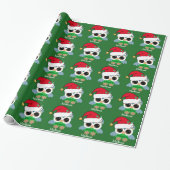Schattigee Kerst Uil Custom Groen Cadeaupapier (Uitgerold)