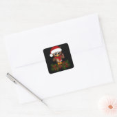Schattigee kerst uil op dennentak Stickers (Envelop)