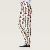 Schattigee kerst uil op Pine Branch Leggings (Links)