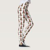 Schattigee kerst uil op Pine Branch Leggings (Rechts)