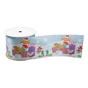 Schattigee Kerst Winter Woodland Animals Art Lint