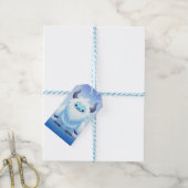 Schattigee kerst/winteryeti cadeaulabel (Met Touw)