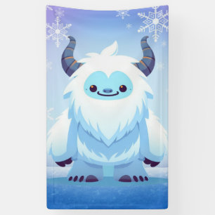 Schattigee kerst/winteryeti spandoek
