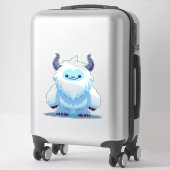 Schattigee kerst/winteryeti sticker (Koffer)