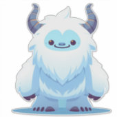 Schattigee kerst/winteryeti sticker (Voorkant)