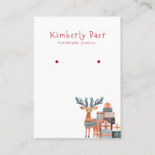 Schattigee Kerst Witte Rode Oorbel Display Visitekaartje (Voorkant)