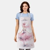 Schattigee kerstballerina scriptnaam schort (Gedragen)