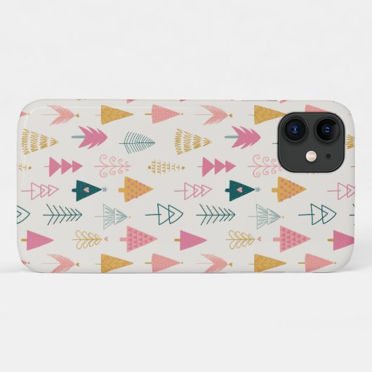 Schattigee kerstbomen Blush Pink Pattern Case-Mate iPhone Case (Achterkant (horizontaal))