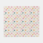 Schattigee kerstbomen Blush Pink Pattern Fleece Deken (Voorkant (Horizontaal))