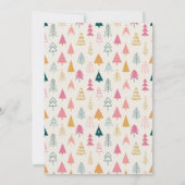 Schattigee kerstbomen Blush Pink Pattern Party Kaart (Achterkant)