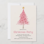 Schattigee kerstbomen Blush Pink Pattern Party Kaart (Voorkant)